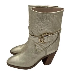 Stuart Weitzman Gold Ankle Boots